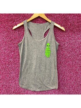 Alien Tank Top Cartoon Graphic Design Small